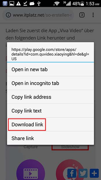 Wie sie fotos und dateien im Android chrome downloaden