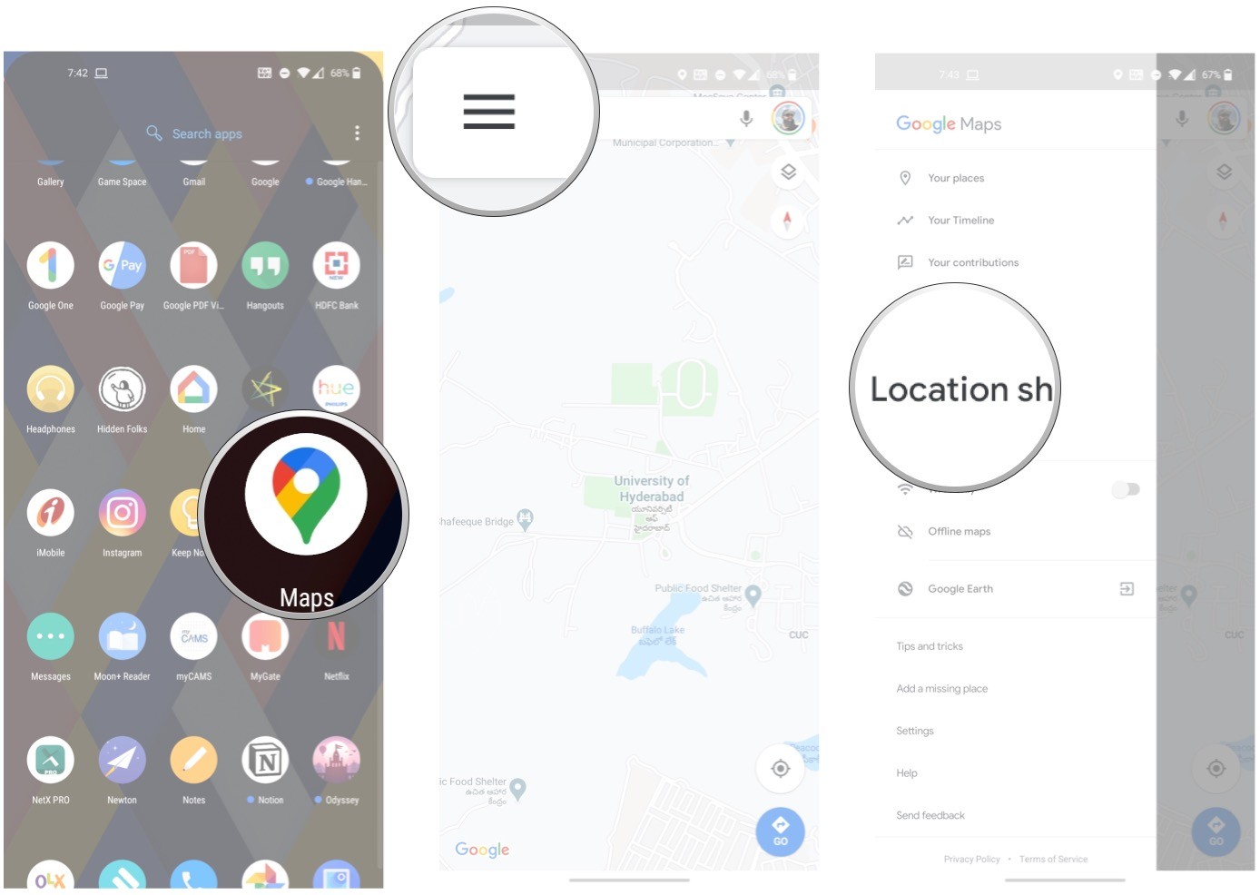 Google Maps Standort teilen, senden Whatsapp iPhone Android