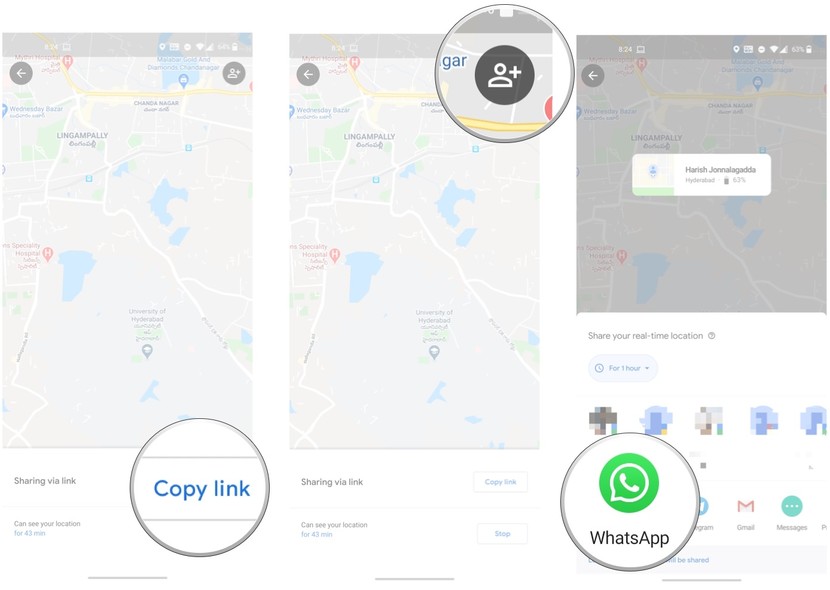 Google Maps Standort teilen, senden Whatsapp iPhone Android