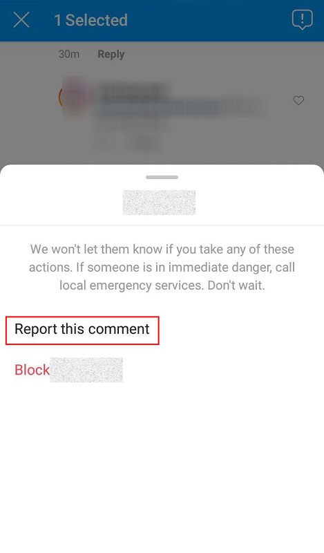 Instagram fake account melden anonym, spam beitrag profil bild