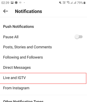 Instagram live-Benachrichtigung ausschalten deaktivieren