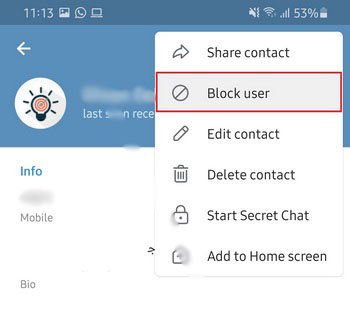 Telegram kontakte blockieren für nervige Menschen