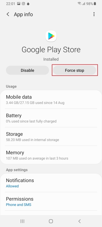 Google Play Store aktualisiert Apps nicht oder downloaden, Lösung