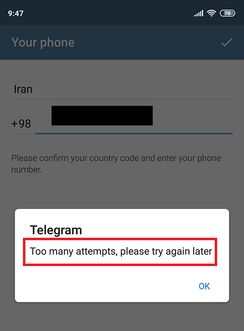 Telegram code SMS Problem, nicht erhalten kommt, per Anruf